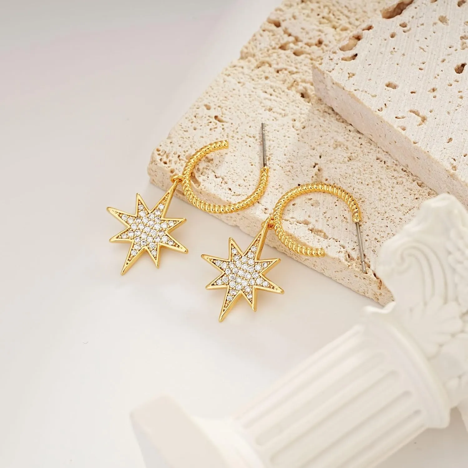 Moon Earrings for Women Star Earring, Celestial Planet Space Earrings, Asymmetrical Cute Dangling Earring, Moon Star Mismatched Earrings Galaxy Cool Boho Earrings for Women