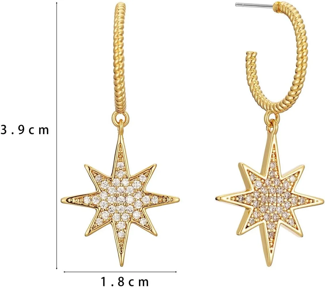 Moon Earrings for Women Star Earring, Celestial Planet Space Earrings, Asymmetrical Cute Dangling Earring, Moon Star Mismatched Earrings Galaxy Cool Boho Earrings for Women