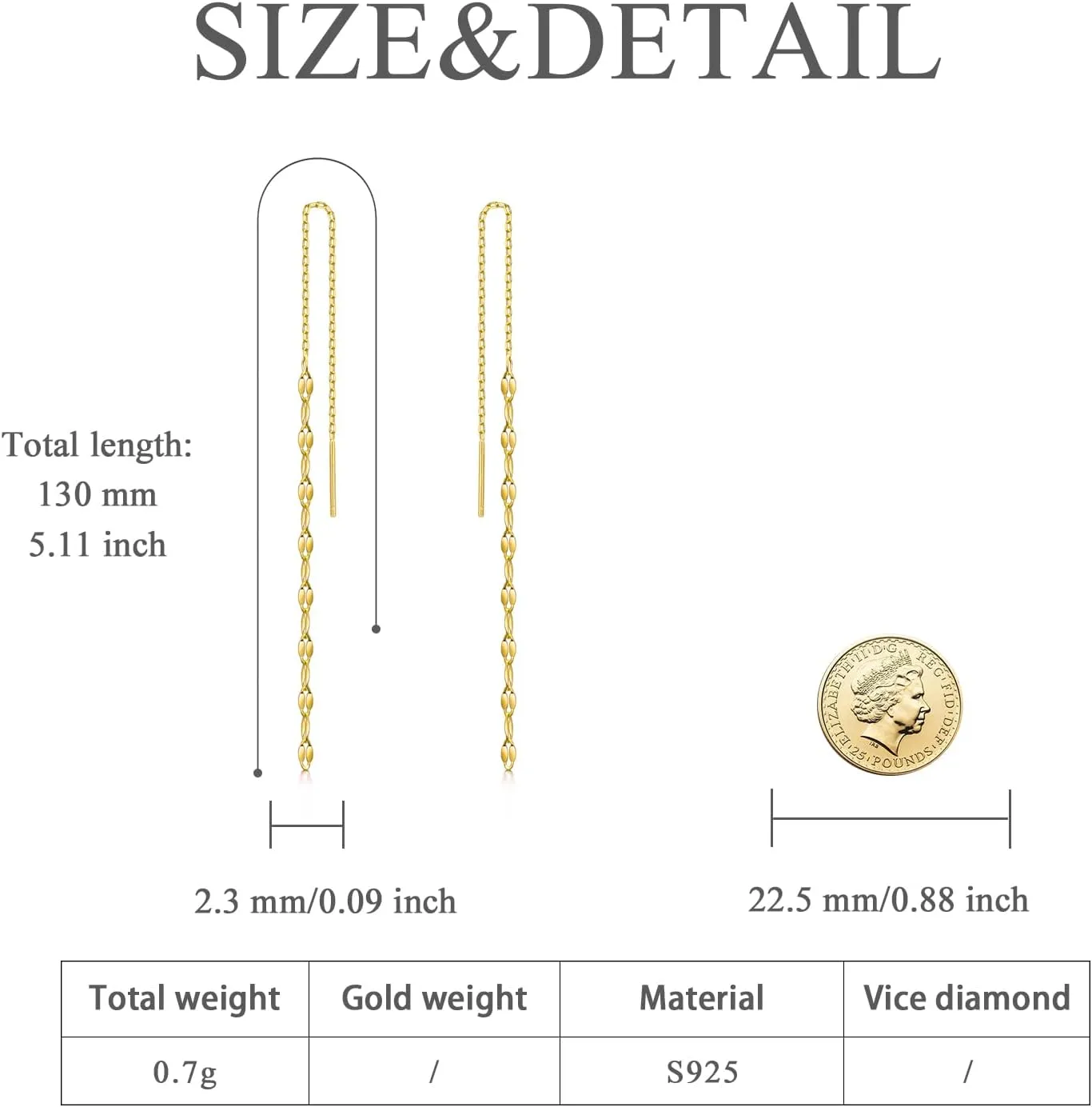 Moon Star Threader Earrings Sterling Silver Long Earrings for Women Hypoallergenic Tassel Chain Earrings for Teen Girls