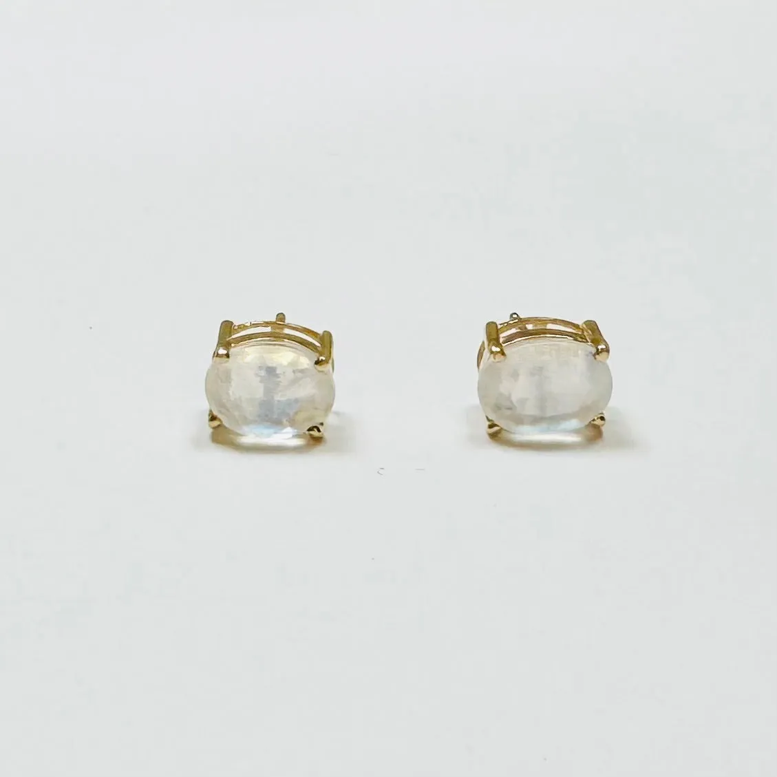 moonstone studs, 8x6mm