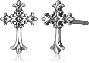 MORGAN & PAIGE .925 Sterling Silver Oxidized, 18k Yellow Gold or 14K Rose Gold Plated Celtic Cross Sterling Silver Earrings - Drop & Dangle or Stud Earrings for Women Hypoallergenic Faith Jewelry