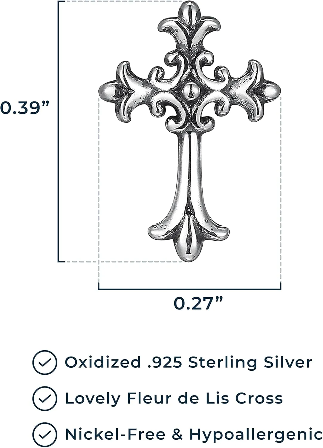 MORGAN & PAIGE .925 Sterling Silver Oxidized, 18k Yellow Gold or 14K Rose Gold Plated Celtic Cross Sterling Silver Earrings - Drop & Dangle or Stud Earrings for Women Hypoallergenic Faith Jewelry