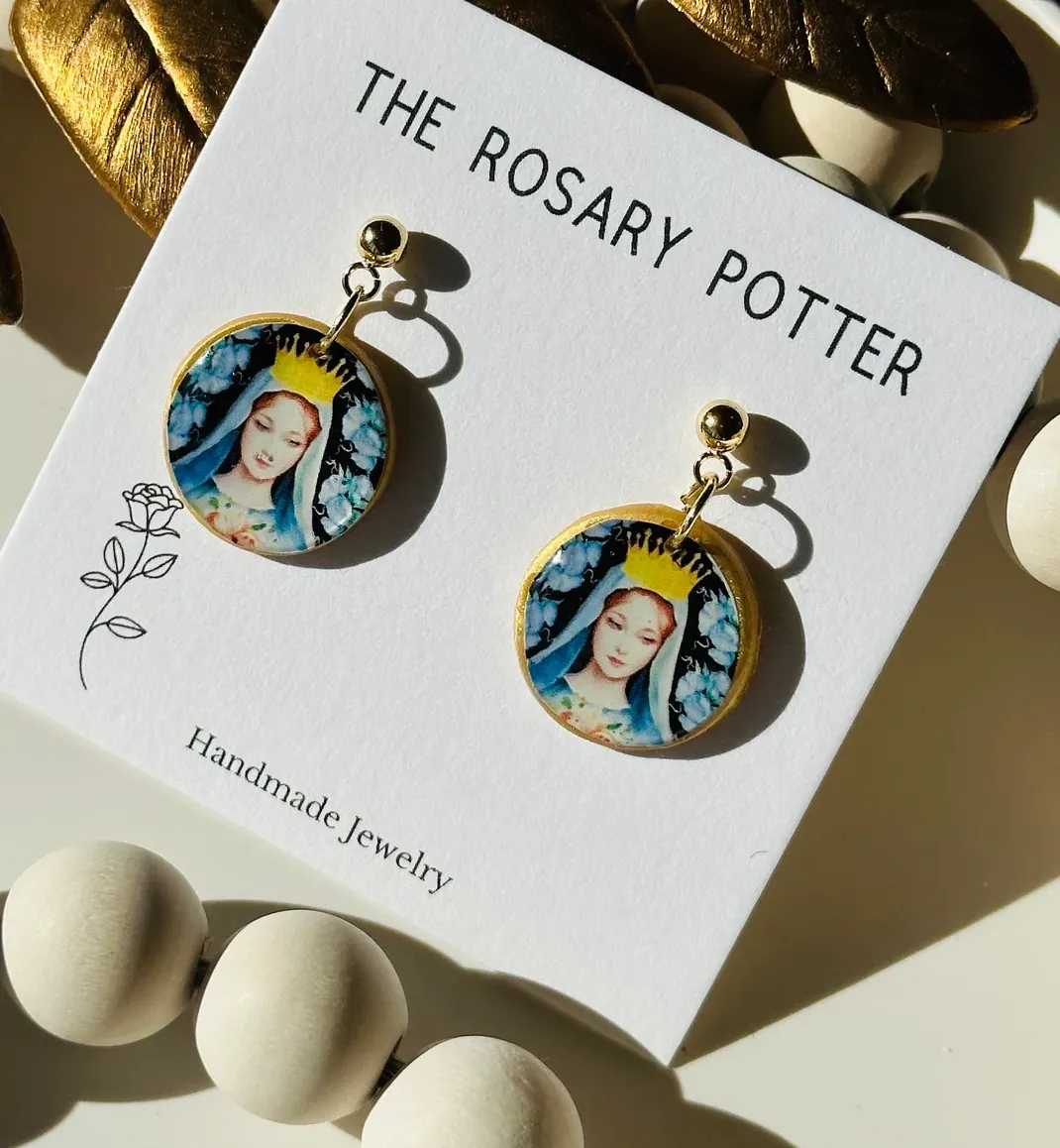 Morning Glory Queen Mary Handmade Earrings