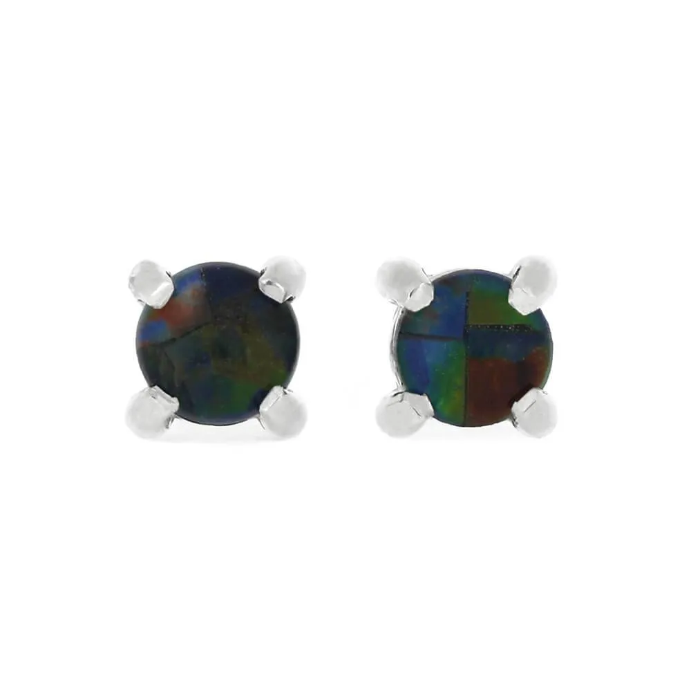 Mosaic Opal Stud Earrings