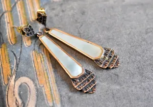 mother of pearl | 'antonella' earrings | bronze