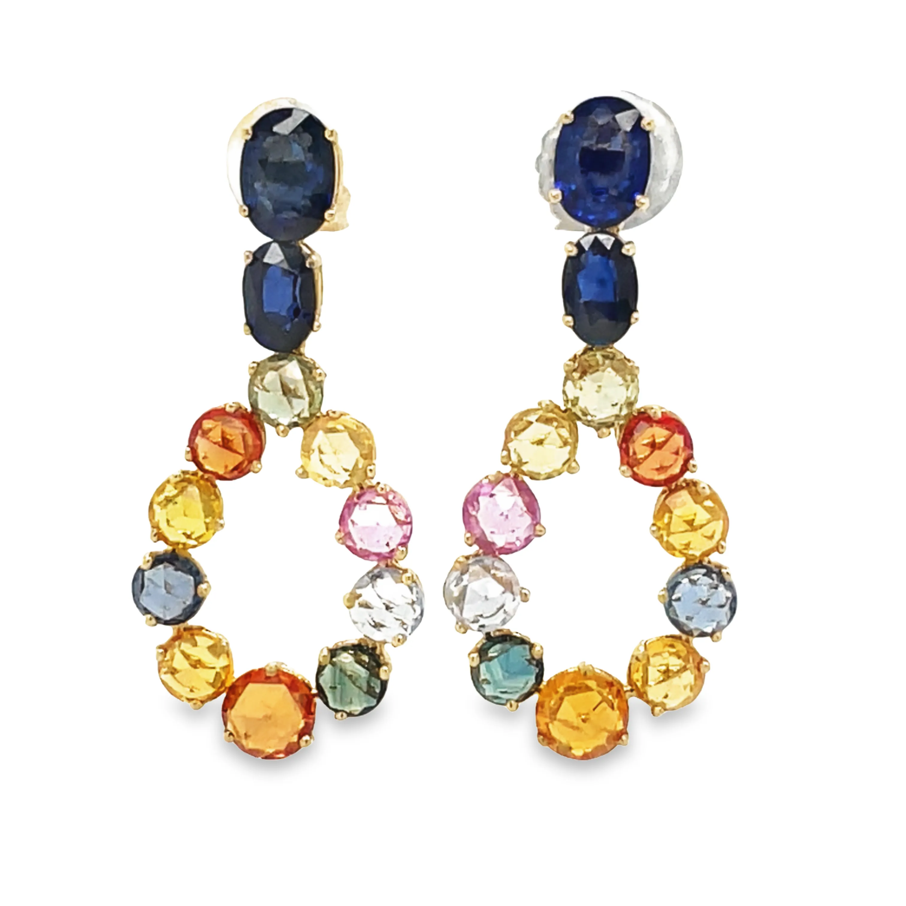 Multicolor Sapphire Drop Earrings