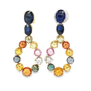 Multicolor Sapphire Drop Earrings