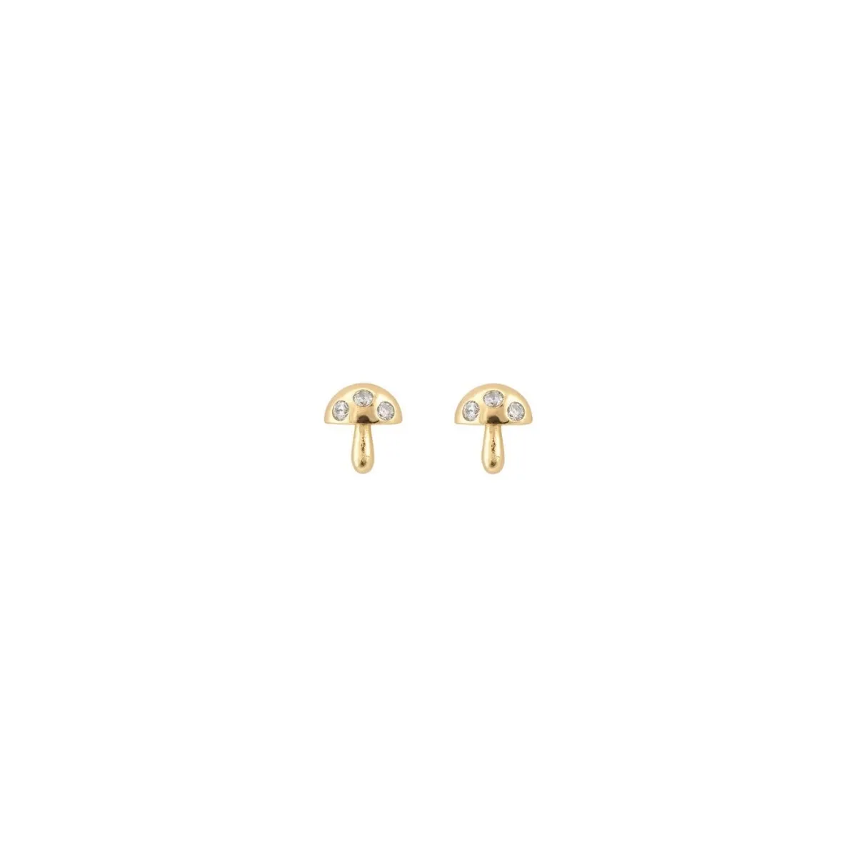 Mushroom Crystal Stud Earrings