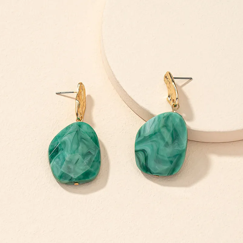 Muted Elegance: Dark Green Acrylic Butterfly Earrings