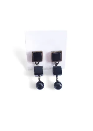 Myka - Antique Brass Earrings Bead Drops