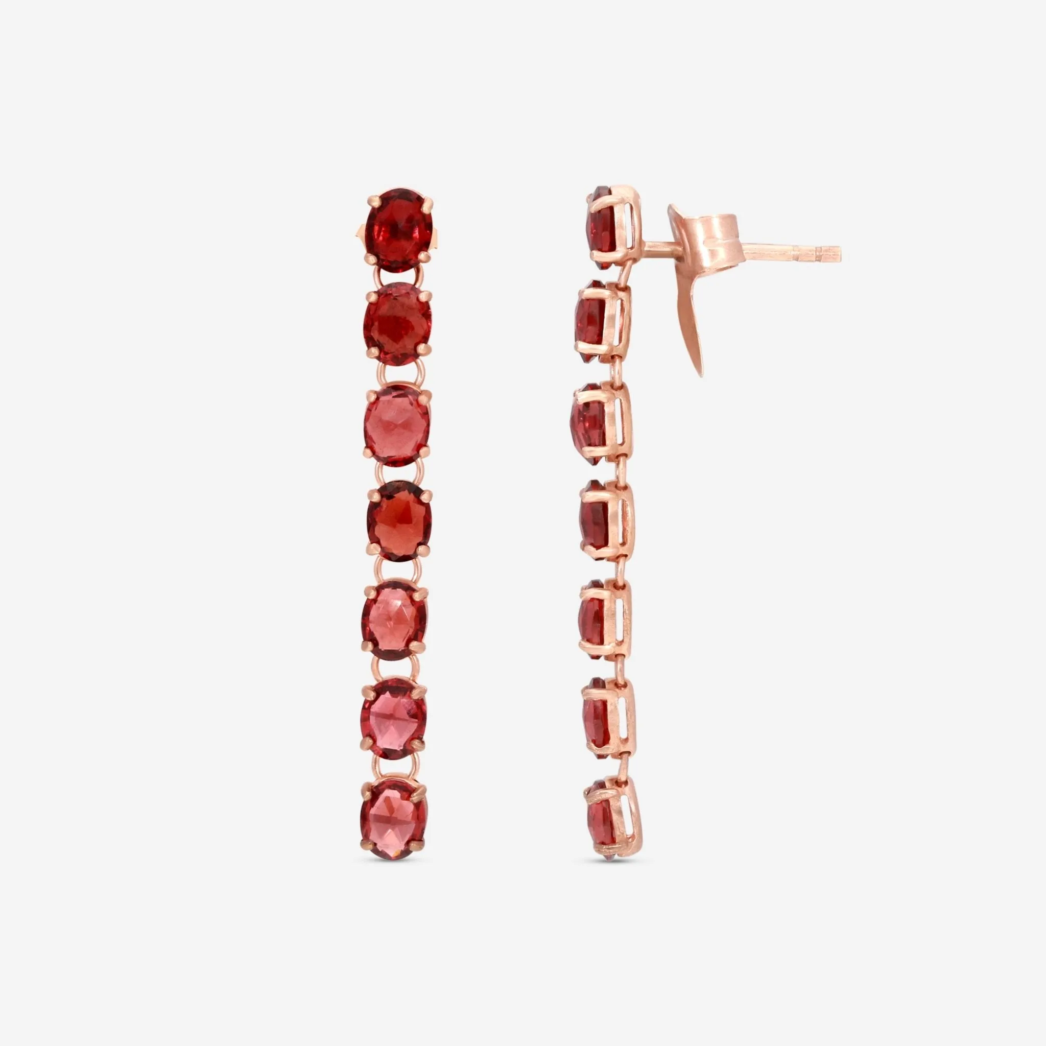 Nanis 18K Rose Gold Garnet Earrings OA36-565