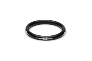Narrow Black Starburst Bangle
