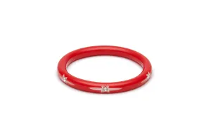 Narrow Red Starburst Bangle