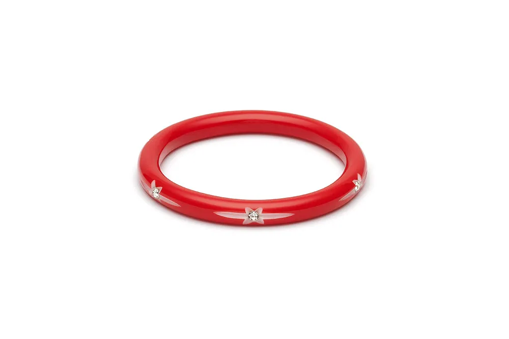 Narrow Red Starburst Bangle