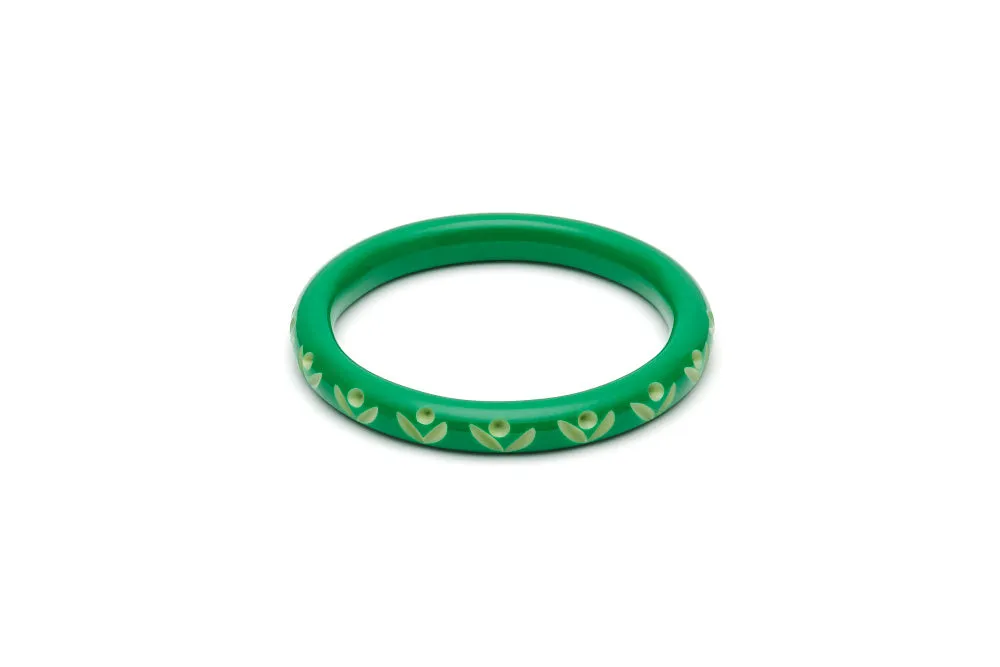 Narrow Summer Carved Maiden Bangle