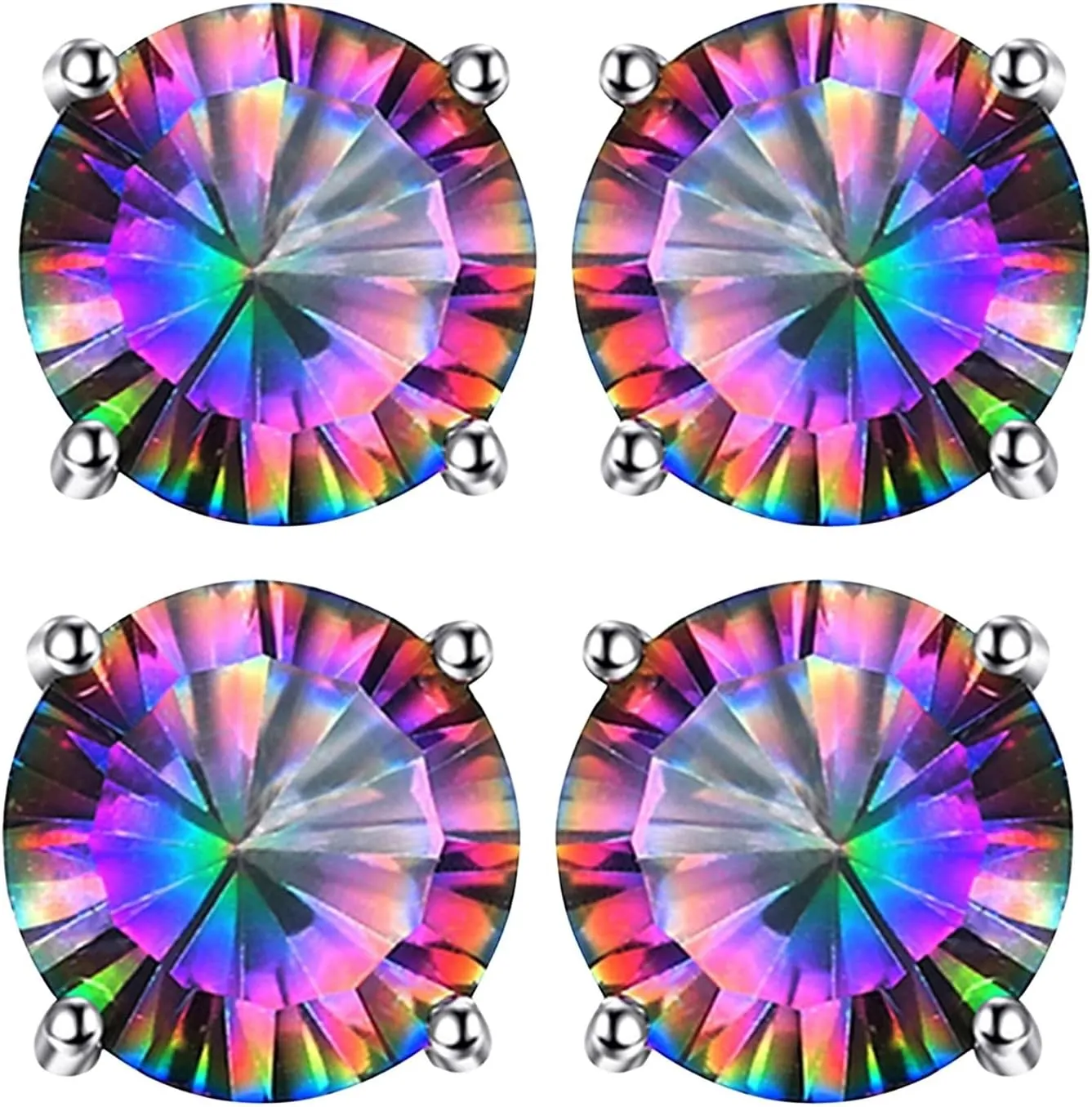 Natural Colorful Stone Jade Earrings Sparkling Full Diamond Stud Earrings Heart Shape Gemstones White Gold Plated 925 Sterling Silver Stud Earrings Jewelry for Women