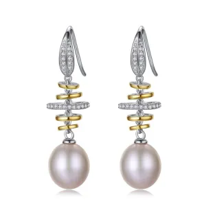 Natural Freshwater Pearl Hook Drop Earrings