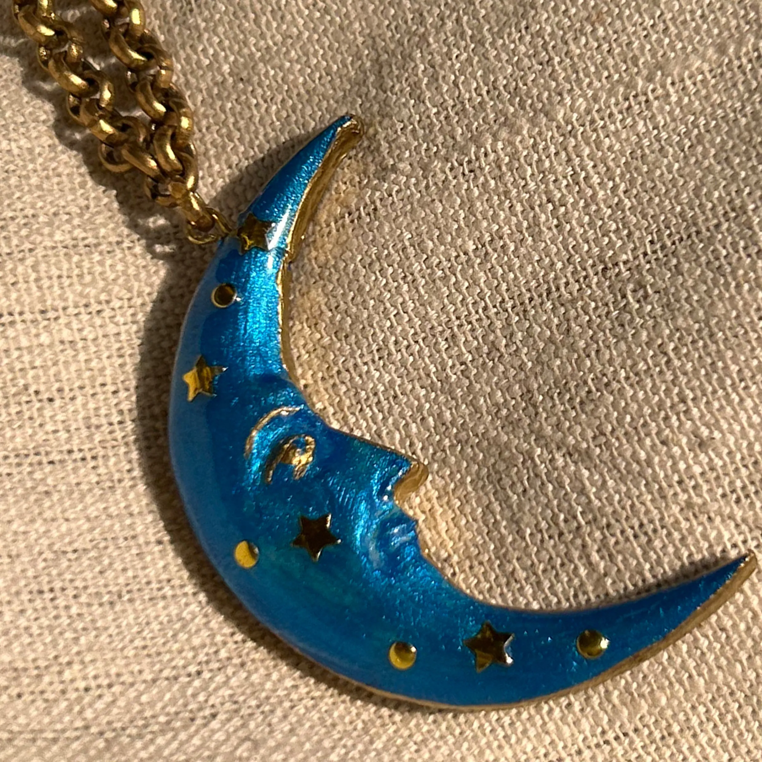 Navy Moon-Star necklace