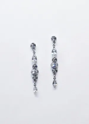 Nina - Swarovski Long Bridal Drop Earrings
