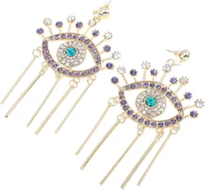 NOLITOY 1 Pair Tassel Earrings for Women Artistic Alloy Dangle Jewelry with Rhinestones Stylish Ear Pendants for Parties and Special Occasions present for Girlfriends and Loved Ones