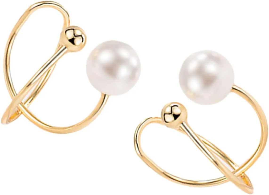 NOLITOY Pearl Earring Clip on for Women Fashion Jewelry Earring Cuff for Girlfriend Wife Mom Daughter Suitable for Occasions