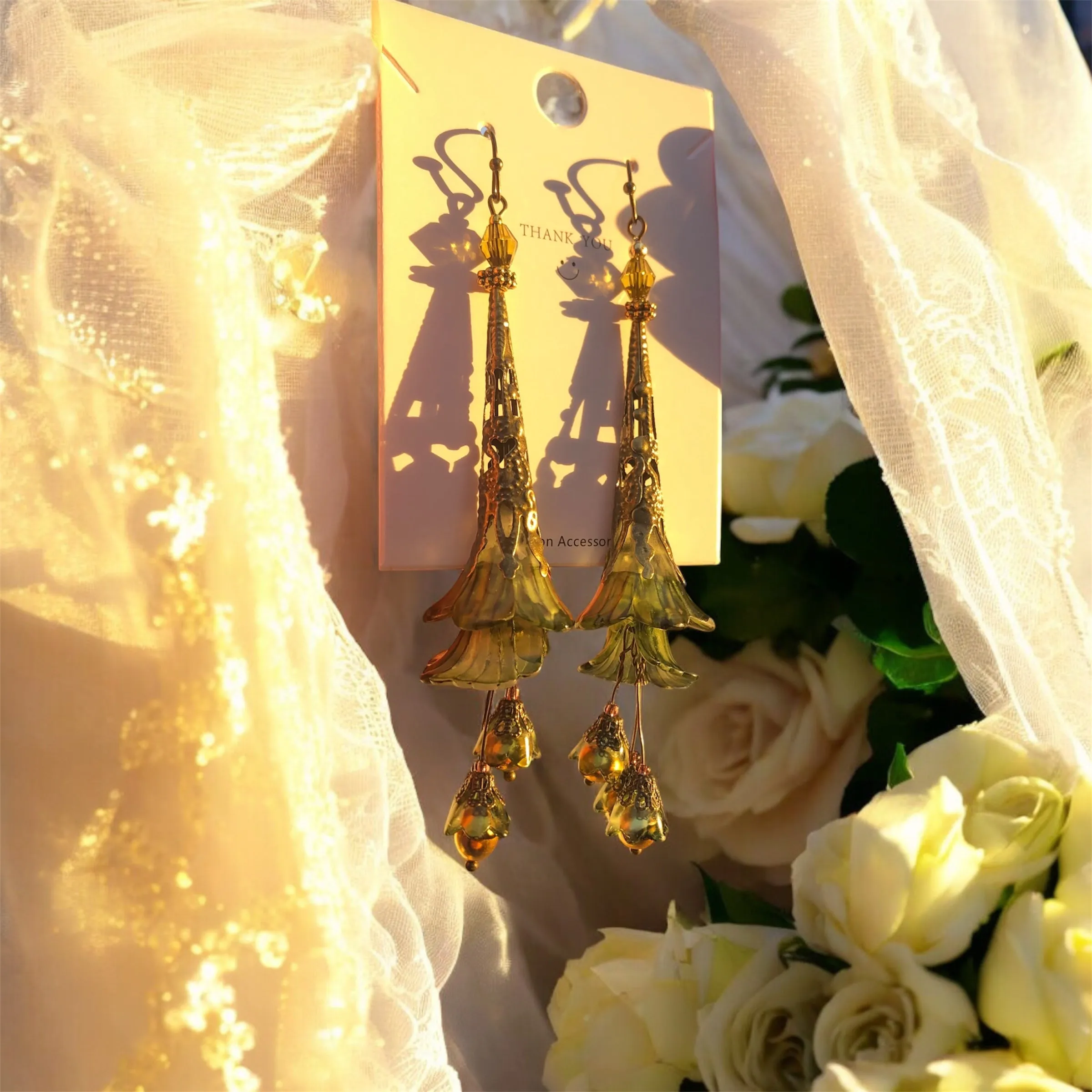 Olive Bohemian Bloom Earrings