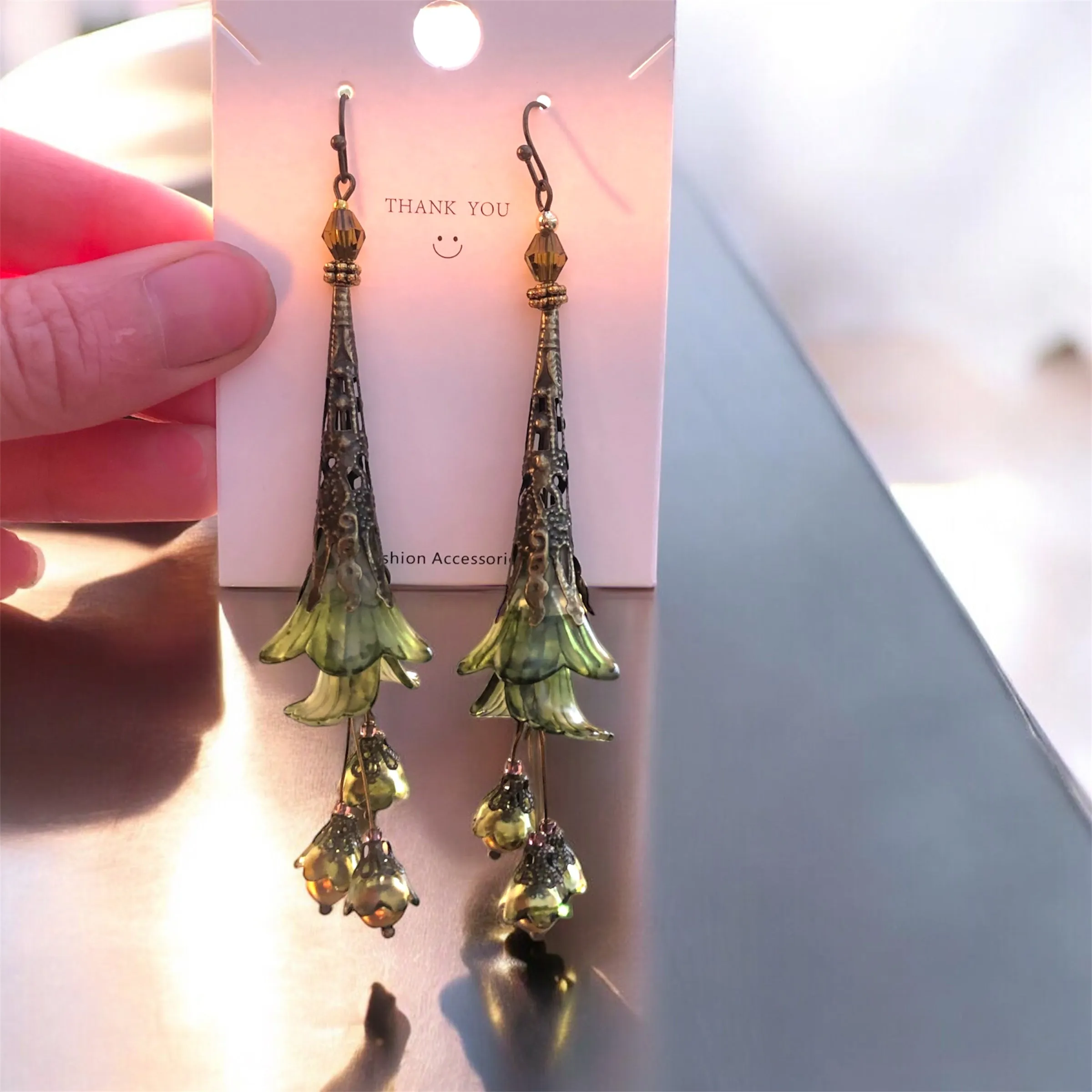 Olive Bohemian Bloom Earrings