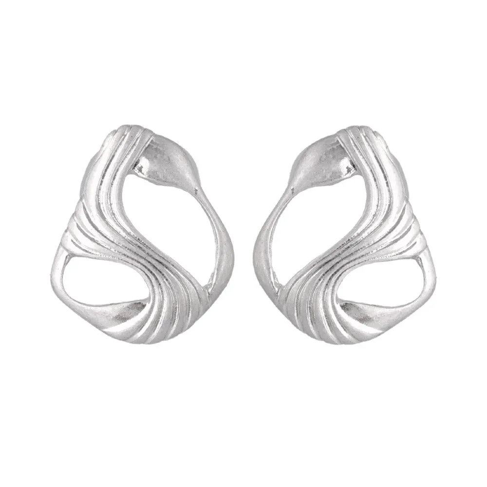 Open Swirl Stud Earrings