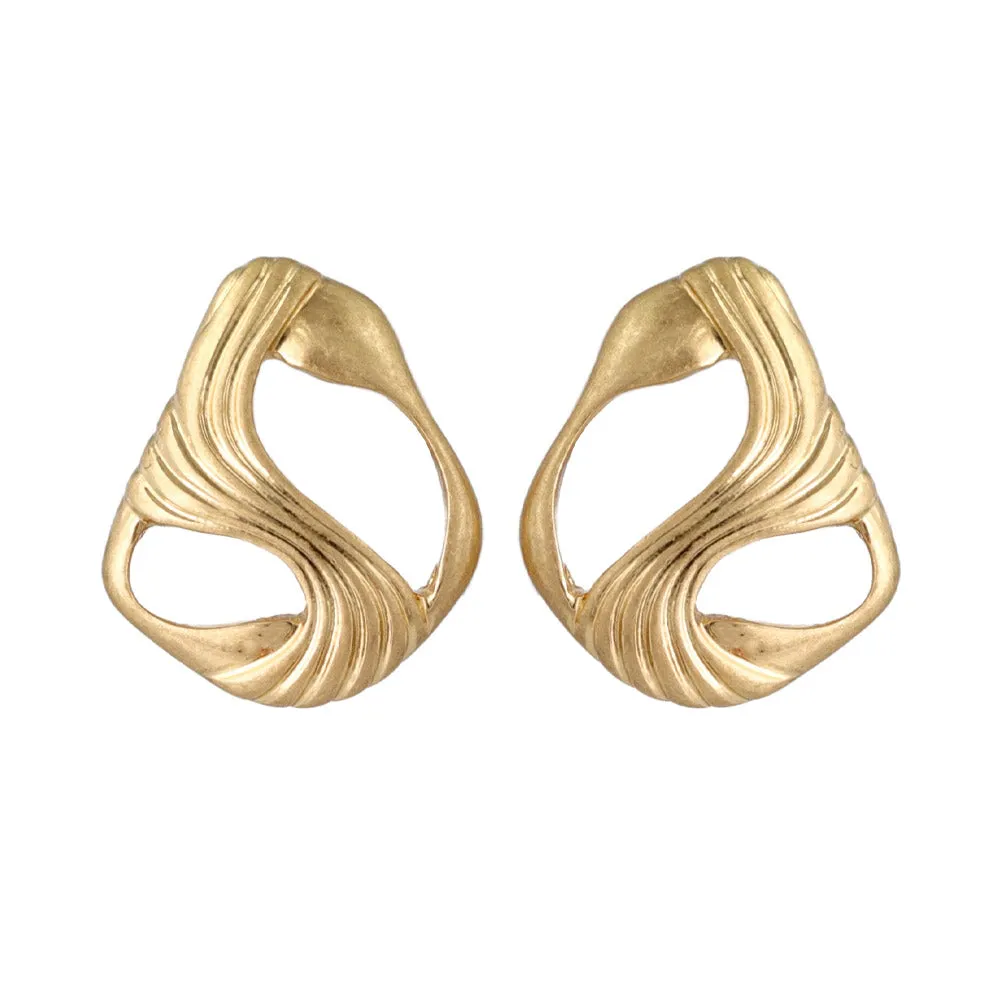 Open Swirl Stud Earrings