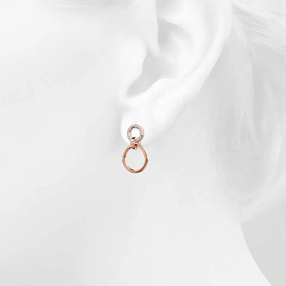 Orbit of Radiance Earrings Embellished with SWAROVSKI Crystal in Rose Gold