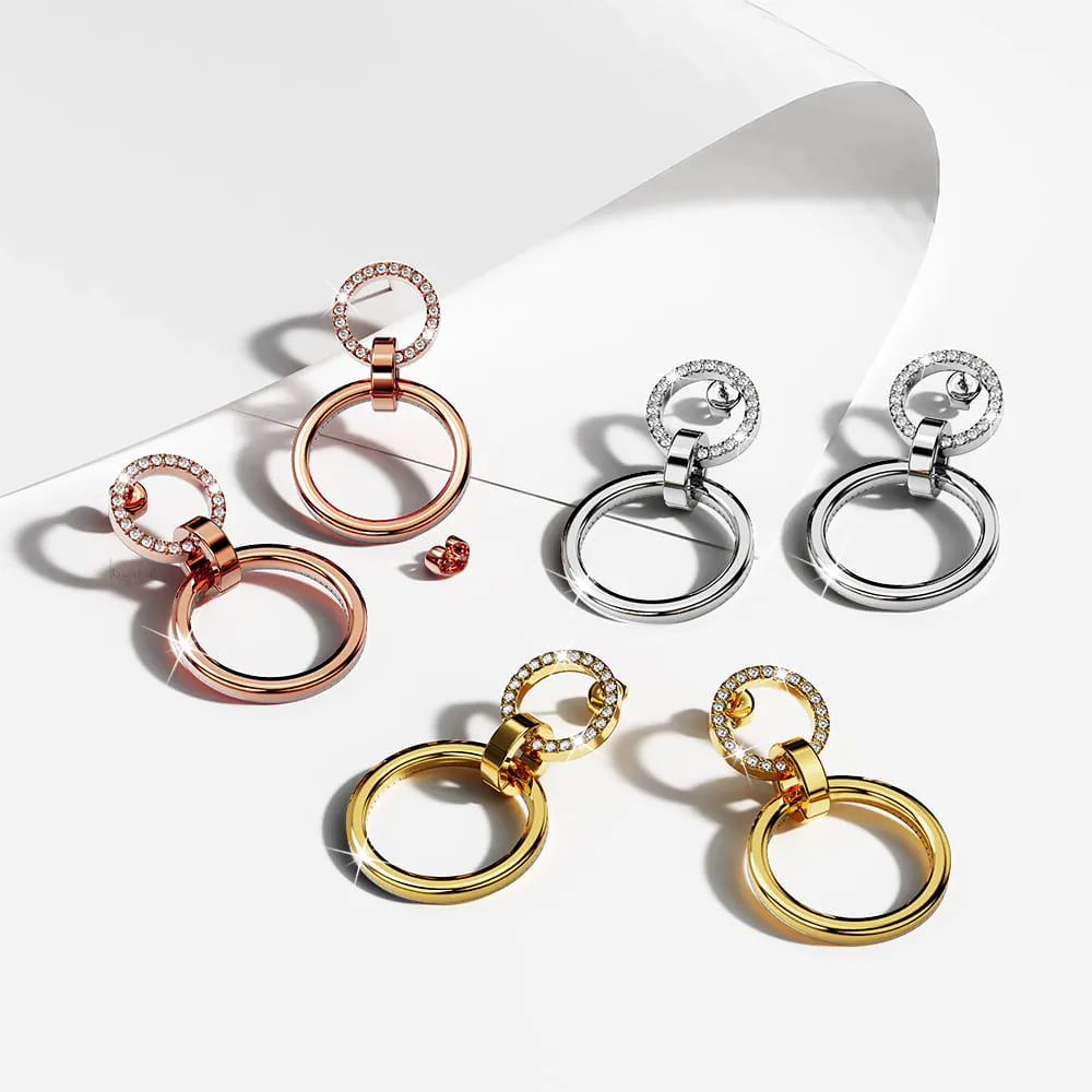 Orbit of Radiance Earrings Embellished with SWAROVSKI Crystal in Rose Gold