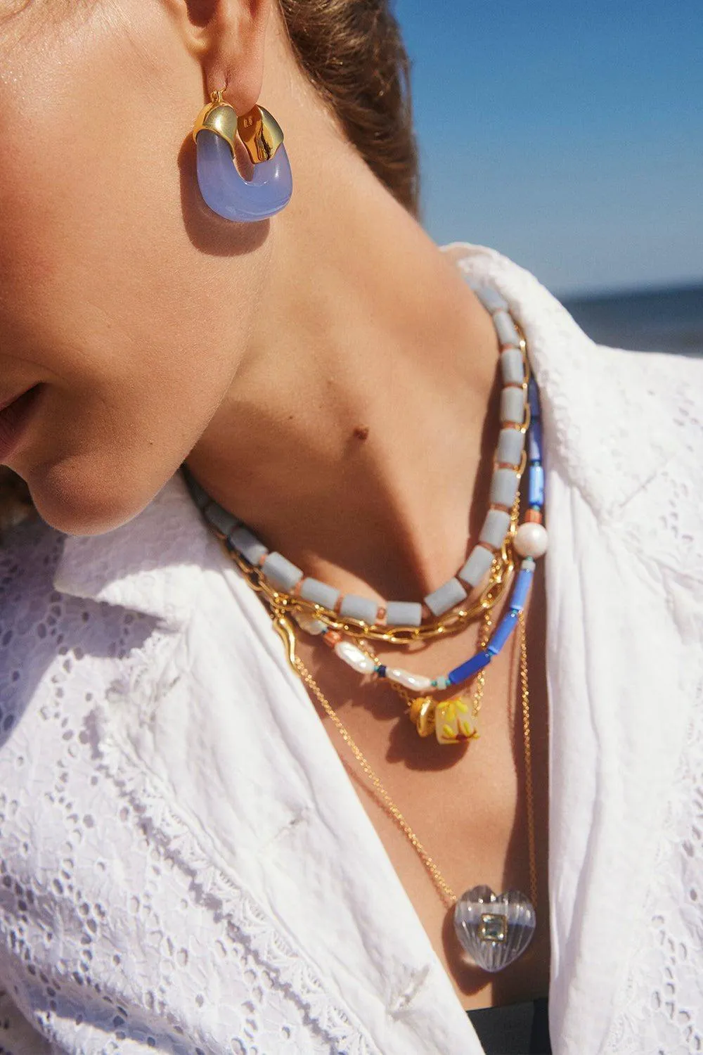 Organic Hoop Earrings - Electric