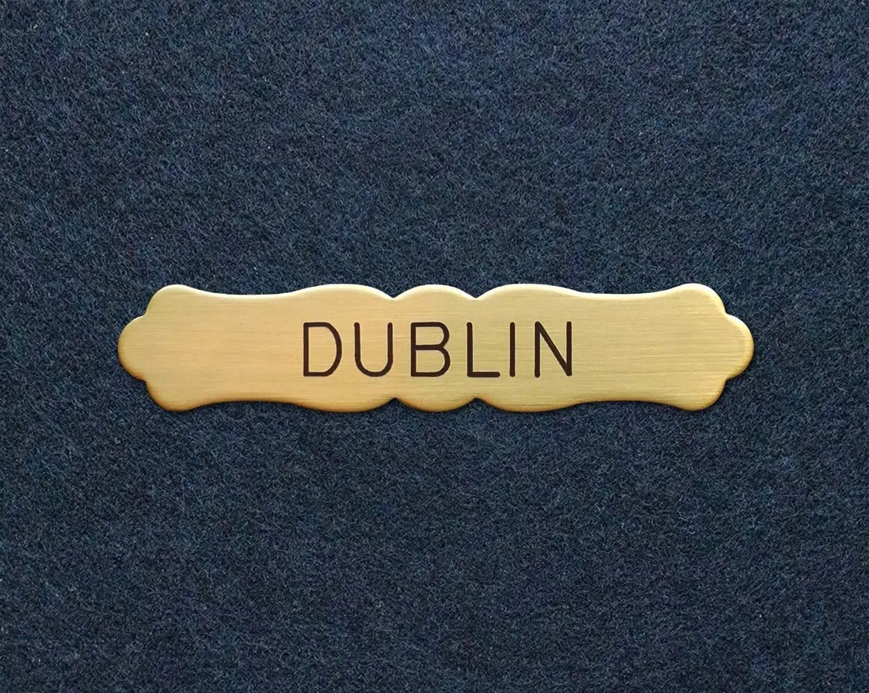 ORNATE MEDIUM Naming Plate Thick Fancy Solid Brass or Nickel Silver Custom Engraved