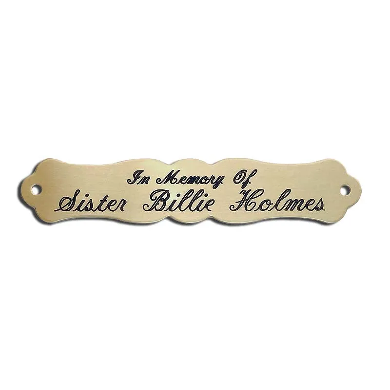ORNATE MEDIUM Naming Plate Thick Fancy Solid Brass or Nickel Silver Custom Engraved
