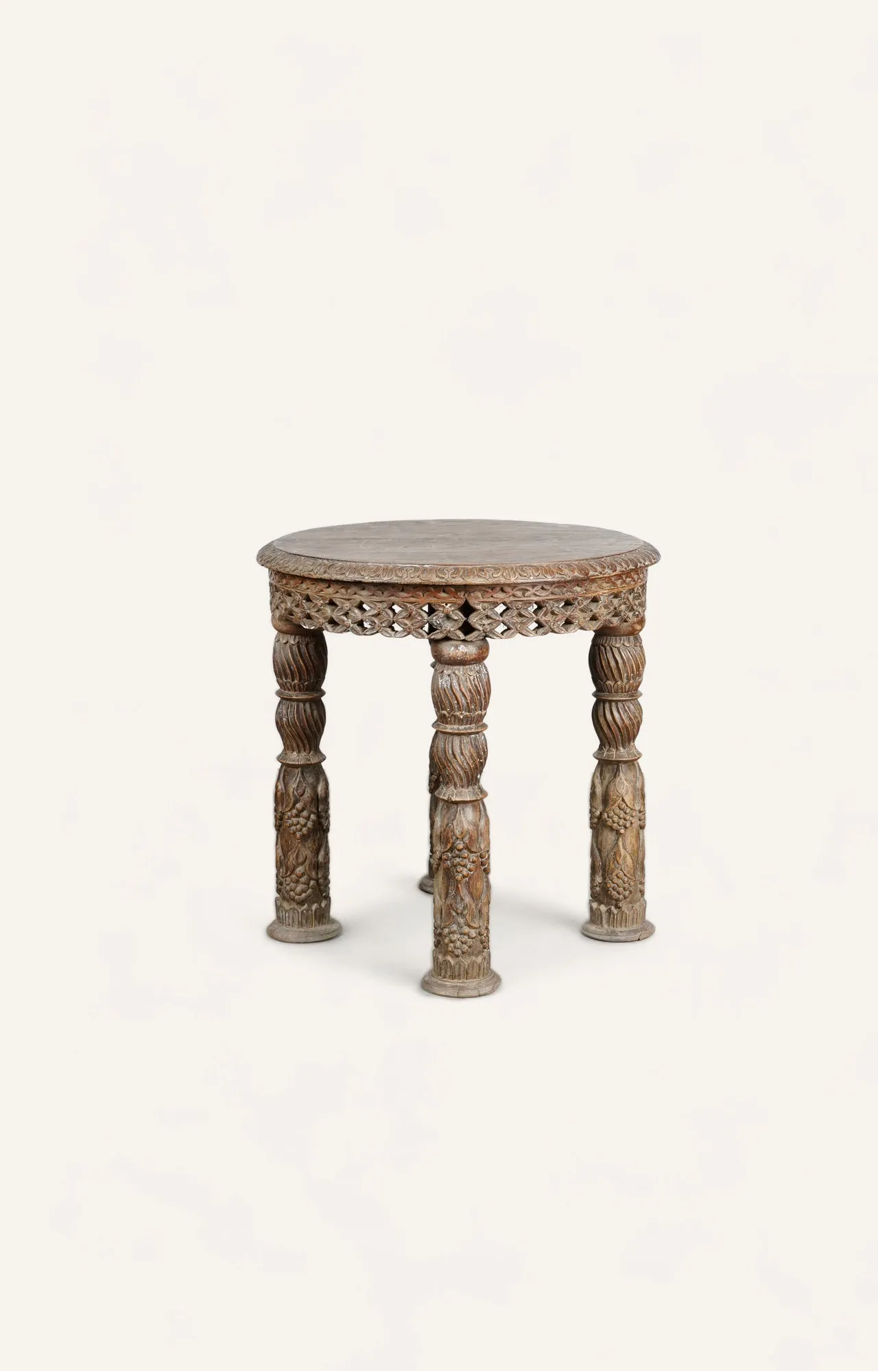 Ornate Wooden Accent Side Table