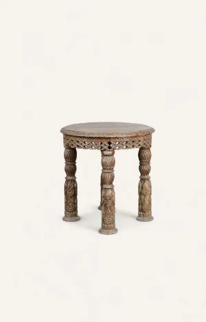 Ornate Wooden Accent Side Table