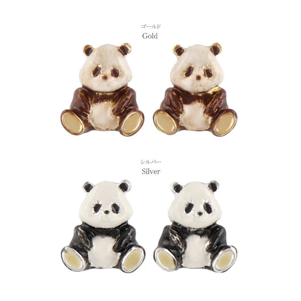 Osuwari Panda Stud Earrings