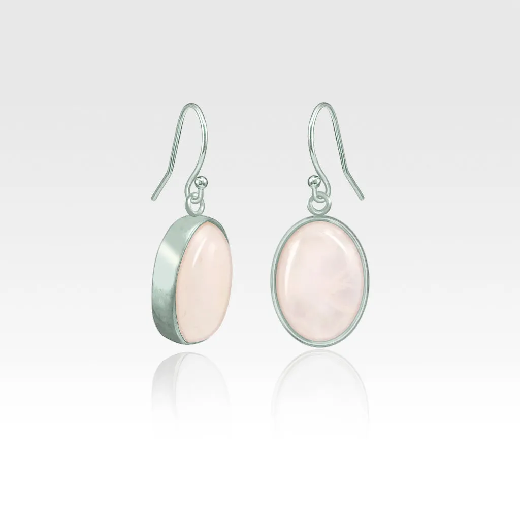 Oval Earrings - Quartz
