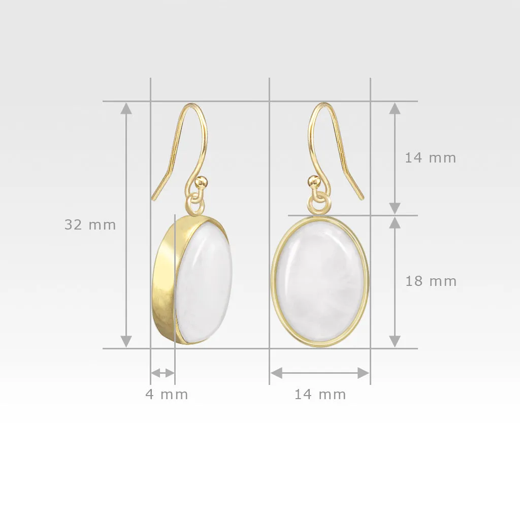 Oval Earrings - Quartz
