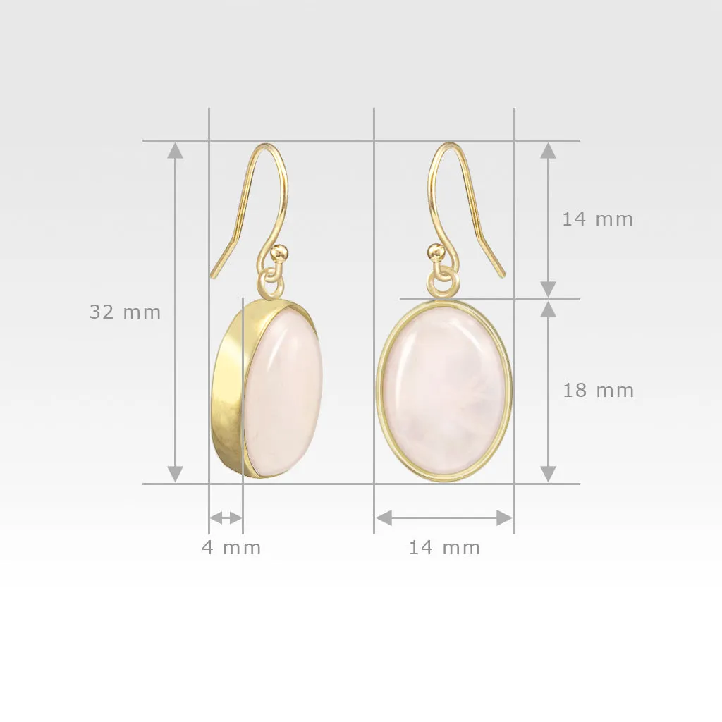 Oval Earrings - Quartz