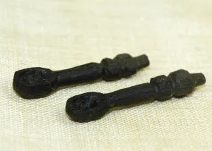 Pair of Small Black Palmwood "Baby Spoons"; Lou Zeldis Studios