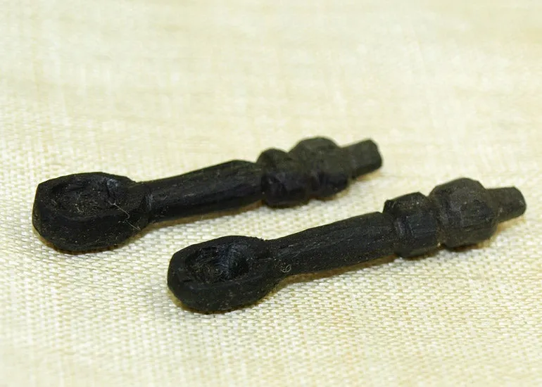 Pair of Small Black Palmwood "Baby Spoons"; Lou Zeldis Studios