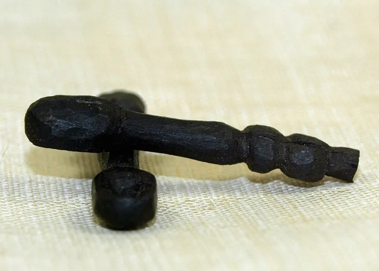 Pair of Small Black Palmwood "Baby Spoons"; Lou Zeldis Studios