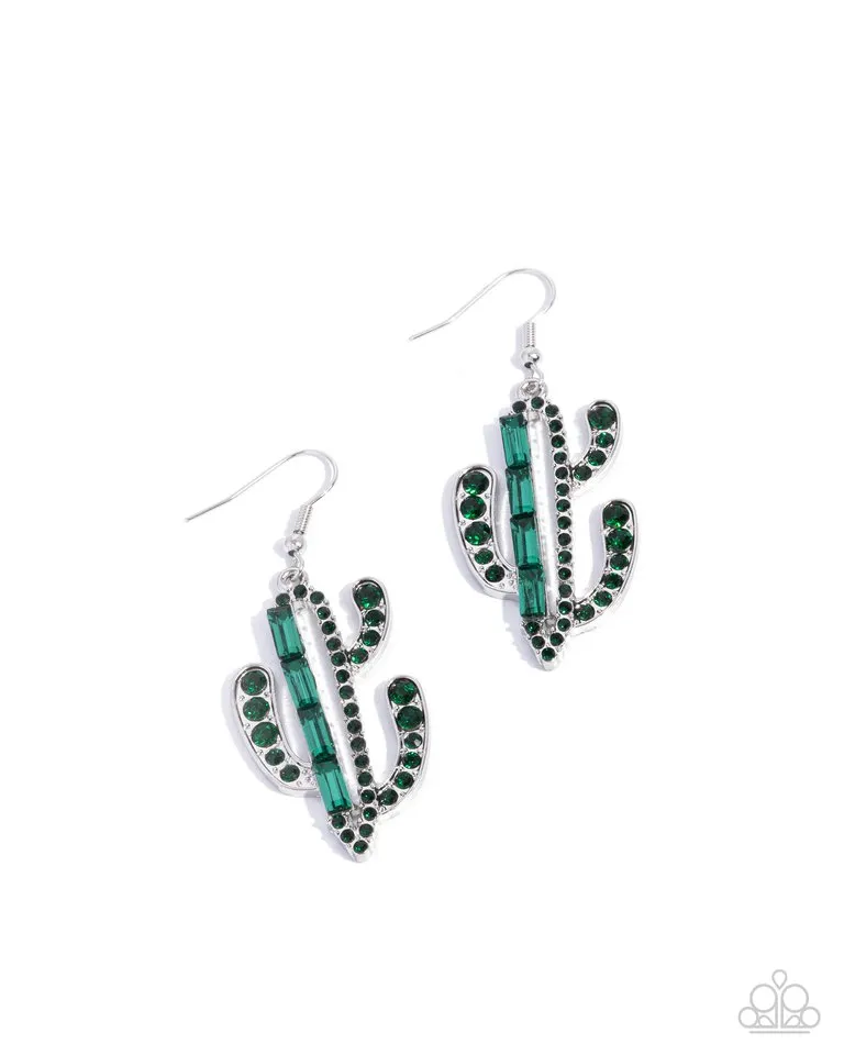Paparazzi Earring ~ Cactus Confidence - Green