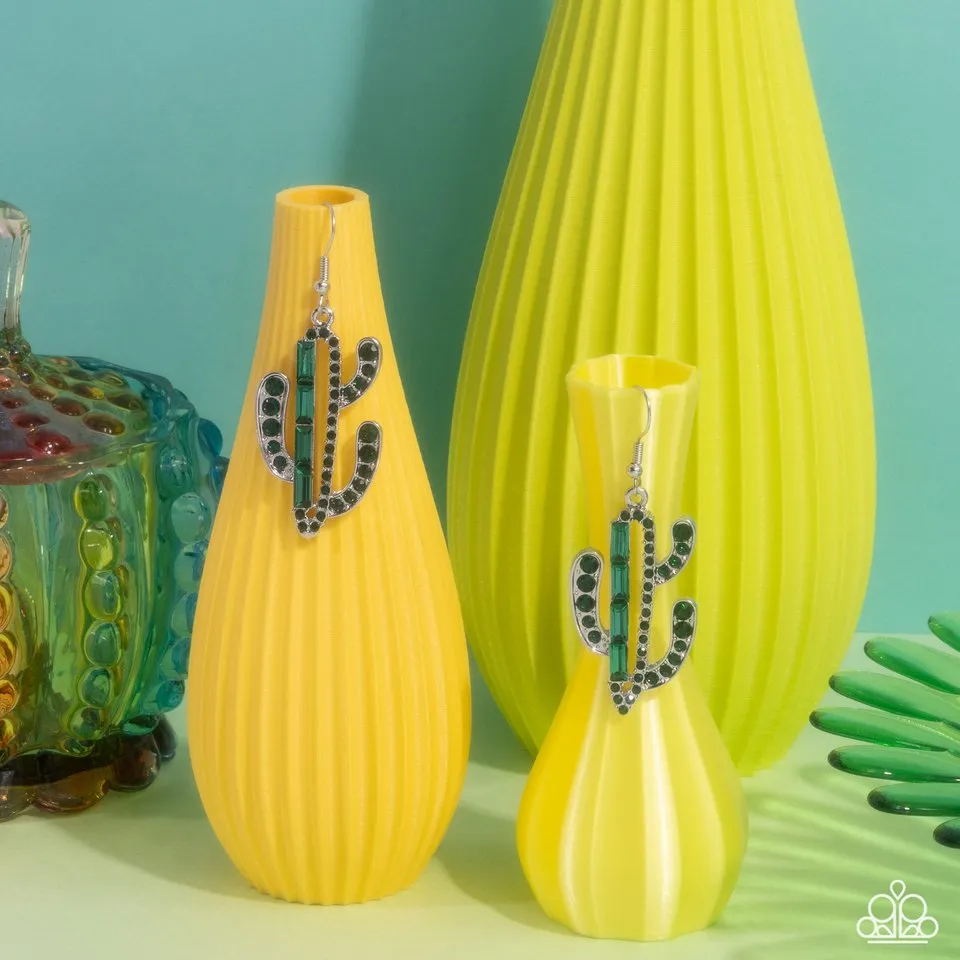 Paparazzi Earring ~ Cactus Confidence - Green