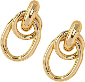 PartyKindom Fashionable Hoop Drop Earrings Women's Earrings for Christmas Birthday Thanksgiving Minimalist Design