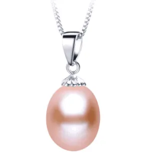 Peach Genuine Freshwater Pearl Drop Necklace