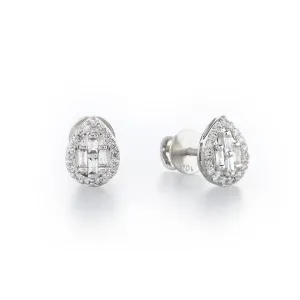 Pear Baguette Studs