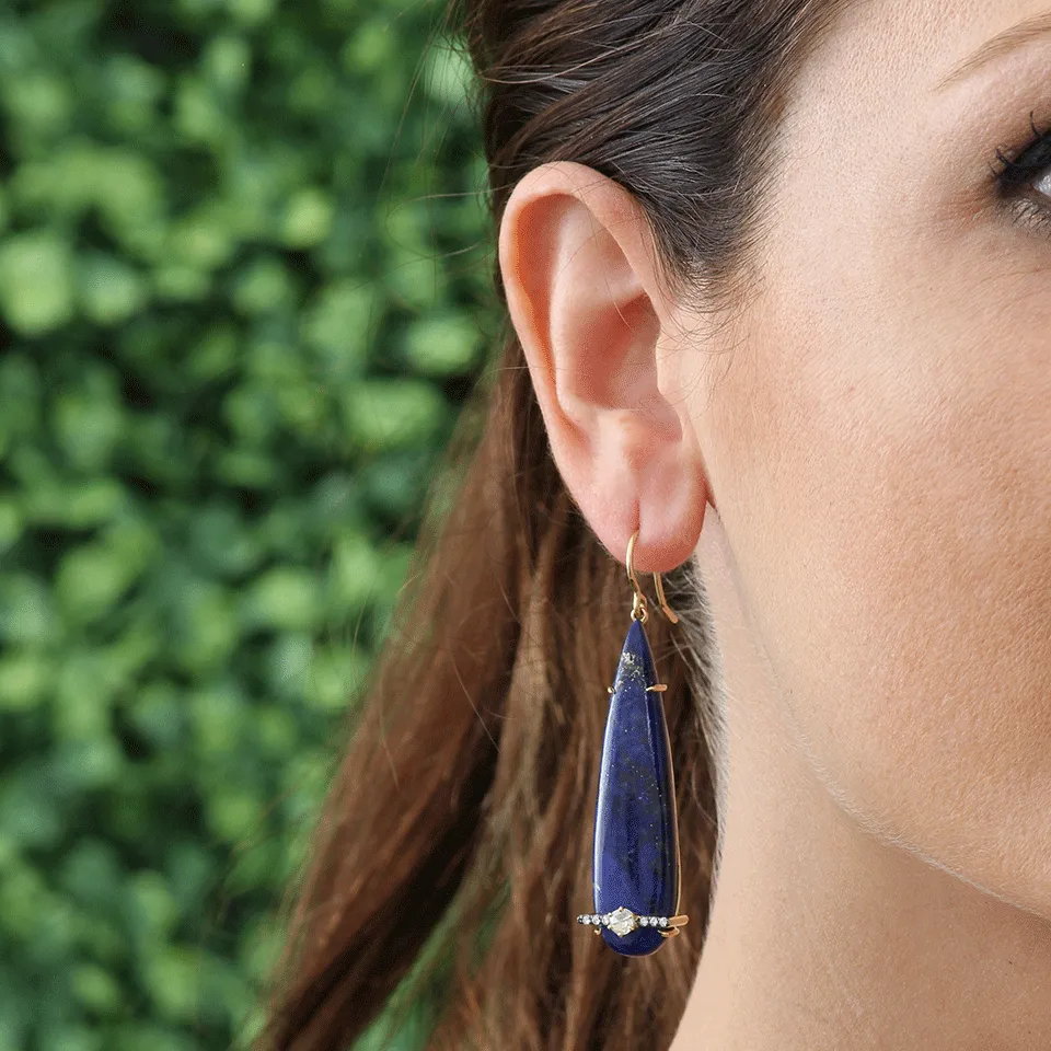 Pear Shape Lapis Earrings