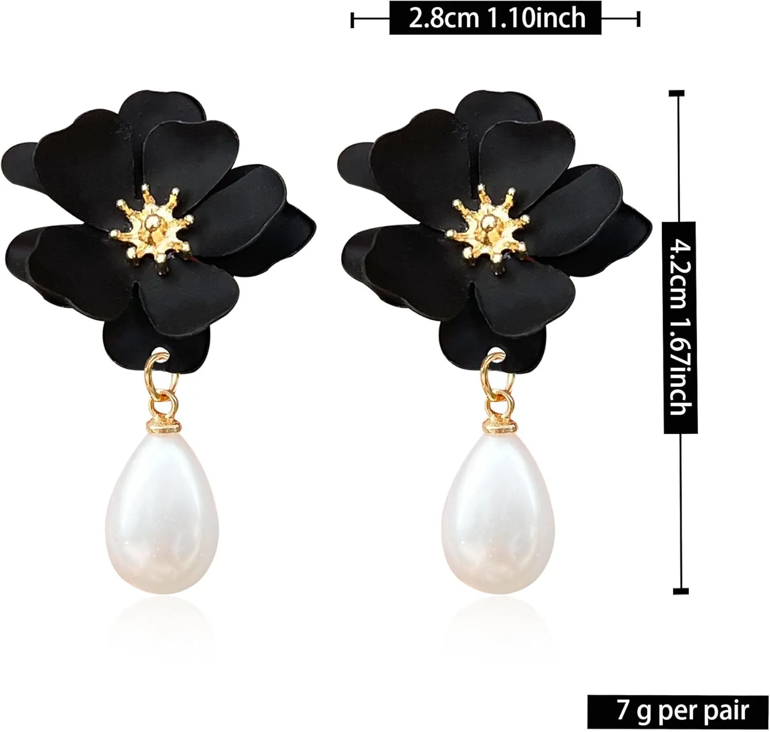 Pearl Bohemian Flower Earrings Floral Petal Flower Stud Earrings Jewelry for Women